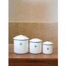 スワローキャニスター3個セット ホーロー キッチン用品 食材保存 ナチュラル おしゃれ 白 ホワイト