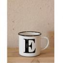 イニシャルマグE3個セット ホーロー アンティーク風 おしゃれ 白 ホワイト アルファベット コップ