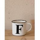 イニシャルマグF3個セット ホーロー アンティーク風 おしゃれ 白 ホワイト アルファベット コップ