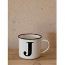 イニシャルマグJ3個セット ホーロー アンティーク風 おしゃれ 白 ホワイト アルファベット コップ