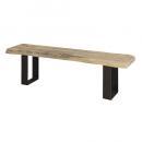 ロイズ ダイニングベンチ ナチュラル 天然木 スチール おしゃれ シンプル 椅子 幅160