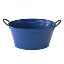 SPICE NEAT GARDEN ブリキオーバルハンドルポット ブルー Lサイズ 高さ23