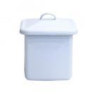 スクエアキャニスター 無地 ホーロー キッチン用品 食材保存 おしゃれ 白 ホワイト かわいい