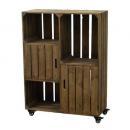 SPICE ブラウンウッド キャスター付キャビネット ナチュラル 木製 ブラウン 幅80