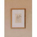 オールドチークフレームスリム A4 フォトフレーム ポストカード 壁掛け 木製 ガラス