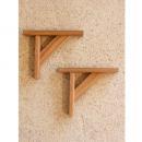 オークシェルフレストSS 2個セット 壁掛け ウォールシェルフ用 ブラケット 棚受け 木製 オーク