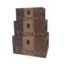 フランストランクケース 3個セットアンティーク調 収納ケース おしゃれ グレー 幅35~46