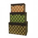 ソファ柄トランクケース 3個セットアンティーク調 収納ケース おしゃれ イエロー 幅51~69