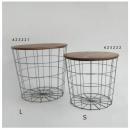 ワイヤーバスケット L 小物入れ 収納 カゴ 木製 通販