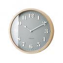 電波掛け時計 アンティークウッド シンプル おしゃれ グレー ガラス ナチュラル 直径30