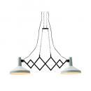 ペンダントライト おしゃれ ユニーク 2灯 LED電球付き マットな質感 グレー 幅108