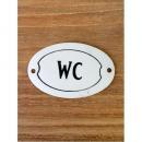 ドアサインWC ホーロー かわいい ホワイト 白 サインプレート 壁掛け トイレ 化粧室