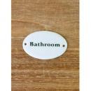 エナメルドアプレートBathroom ホーロー かわいい ホワイト 白 サインプレート 風呂場 壁掛