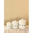 お花キャニスター 3個セット ホーロー キッチン用品 食材保存 ナチュラル おしゃれ かわいい