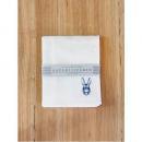 かや生地ふきん刺繍 ロバ 5枚セット 布巾 キッチンクロス かわいい 吸水性 ナチュラル