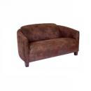 2シートソファー ラバーウッド ファブリック ブラウン 茶 ヴィンテージ調 おしゃれ 2人掛 ソファ