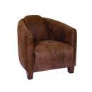 クラブソファー09 ラバーウッド ファブリック ブラウン 茶 ヴィンテージ調 おしゃれ 1人掛