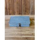 スクエアボックス 収納ボックス メッキ 缶 ヴィンテージ調 おしゃれ 箱 ブルーシルバー