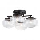 イーストカレッジ4リモートシーリングランプ 白熱球付き ブラック×クリア おしゃれ 幅64