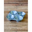 フォーディンプルトレイ メッキ 缶 ヴィンテージ調 ブルーシルバー プレート 小分け