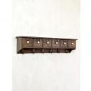 6ドロワーシェルフ 収納棚 アンティーク調 木製 おしゃれ マンゴーウッド 壁掛け