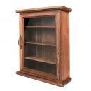 チーク4 段ウォールキャビネット 壁掛け 棚 ミディアムブラウン アンティーク調 高さ50