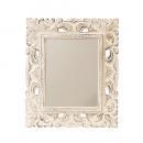 ウッドレリーフミラーL ホワイト 鏡 壁掛け エレガント おしゃれ フレーム アンティーク調 幅60