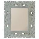 ウッドレリーフミラーS グレー 鏡 壁掛け エレガント おしゃれ フレーム アンティーク調 幅33