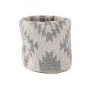 プランターカバーS グレー 2個セット コットン 手織り おしゃれ NATIVE柄 直径10