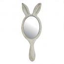 うさぎ手鏡 グレー 2個セットおしゃれ アンティーク調 エレガント 優雅 かわいい 高さ30