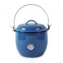 ホーロー鍋 ワンハンドル ブルー 北欧テイスト おしゃれ 錆びにくい 丈夫 直径19