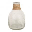 ジュートハンドルガラスベース ボトル クリア 花瓶 おしゃれ ハンギング 直径12
