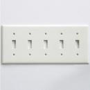 スチール 5口 スイッチプレート ホワイト DIY スイッチカバー made in USA