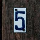 ホーローナンバープレート5 5個セット サインプレート 数字 かわいい アンティーク調