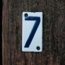 ホーローナンバープレート7 5個セット サインプレート 数字 かわいい アンティーク調