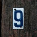 ホーローナンバープレート9 5個セット サインプレート 数字 かわいい アンティーク調