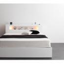 モダンライト・コンセント収納付きベッド【Cher】シェール【フレームのみ】