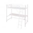 3段可動デスク&コンセント宮棚付きロフトベッド【Strain】ストレイン　(ホワイト)