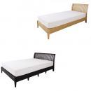 タモのデザインパネルすのこベッド【Kurva】カルヴァ/引き出しなし【ボンネルコイルマットレス付】