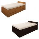 棚・コンセント付きチェストベッド【Taffy】タフィ【三つ折りポケットコイルマットレス付】