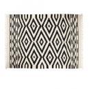 コットンラグマットL ブラック エスニック柄 ファブリック カーペット おしゃれ 長さ120