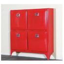 SHOE STORE 4 DOORS RED シューズボックス 靴箱 おしゃれ ワイド レトロ