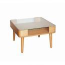 ナチュラルモダングラススクエアテーブル S シンプル モダン ガラス 机 四角 一人用