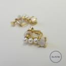 イヤリング レンジ ピース パール ブラス ゴールド シリコン おしゃれ アクセサリー 幅0.6