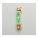 ハンドル(ガラス) グリーン DIY アンティーク調 ブラス 真鍮 おしゃれ 引手 長さ14