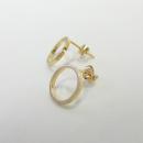 ピアス フレームエッジ Aラウンド ブラス ゴールド おしゃれ シルバー アクセサリー 直径1.2