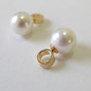 ピアス BRASS オープン リング パール ゴールド おしゃれ アクセサリー 幅0.3