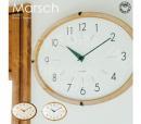 マールシュ 壁掛け時計 NA 木製 ウォールクロック ナチュラル おしゃれ 高さ26