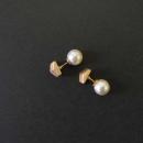 ピアス BRASS フォーサイド キューブ ゴールド ブラス おしゃれ アクセサリー 幅0.8