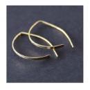 ピアス BRASS ビートカーブ ゴールド ブラス シルバー シンプル アクセサリー 上品 幅1.8